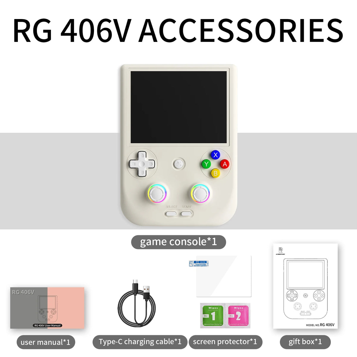 ANBERNIC RG406V Handheld Game Console 4-inch IPS Multi-Touch Screen Retro Game Console Portable Pocket Video Gaming Player Gift