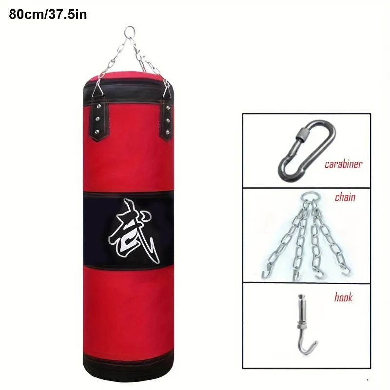 Saco de arena para boxeo, saco de boxeo pesado con gancho de techo, cadena de acero, entrenamiento físico, MMA, Kickboxing, Muay Thai, Karate, Taekwondo