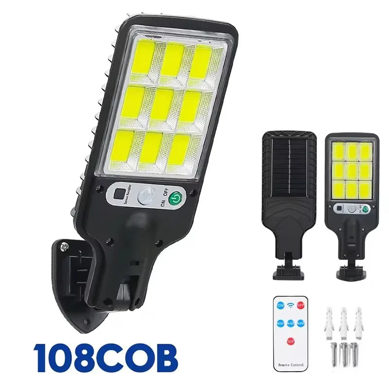 Luces LED solares de 30000LM para exteriores, luces solares con sensor de movimiento, 3 modos, resistentes al agua IP65, luz solar para jardín, calle, patio y farol