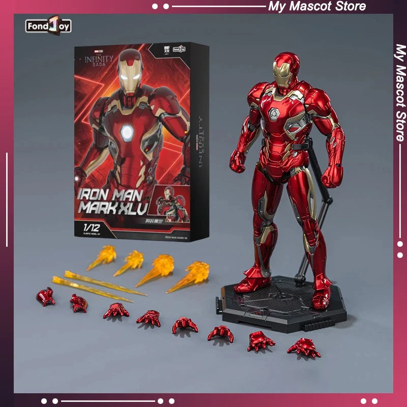Figura de Acción Coleccionable Fondjoy Original MK45 Iron Man 1/12 15.5CM Mark45 Avengers: Age of Ultron Vibranium, Juguete de Regalo