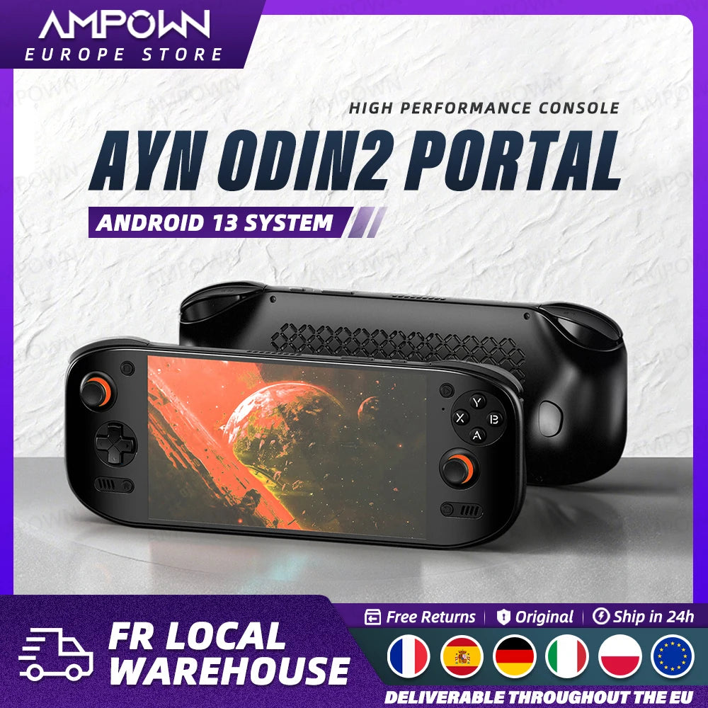Consola de Videojuegos AYN ODIN2 PORTAL, Pantalla OLED de 7'' y 120 Hz, Salida de Video 4K, Android 13, Batería de 8000 mAh, Refrigeración por Aire, Qualcomm 8 Gen2