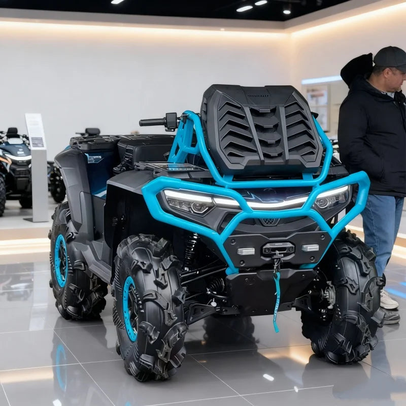 800-1000cc V-Twin Adventure Ready ATV barras de impacto laterales azules para suelo nevado tracción fuerte bajo costo de mantenimiento para estación de playa
