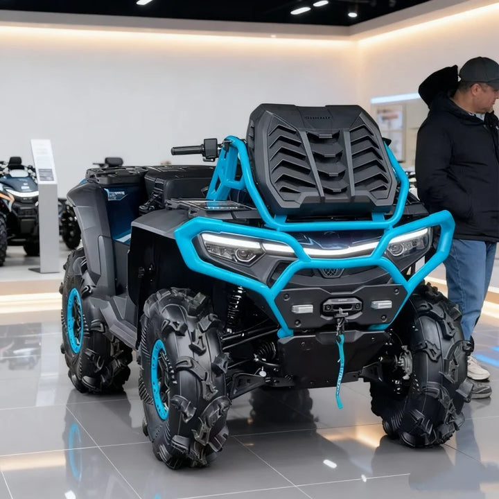 800-1000cc V-Twin Adventure Ready ATV barras de impacto laterales azules para suelo nevado tracción fuerte bajo costo de mantenimiento para estación de playa