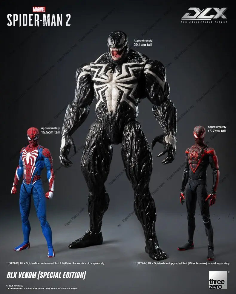 Preventa de la figura de acción de edición especial Venom de Marvel Spider-Man 2, línea DLX de threezero
