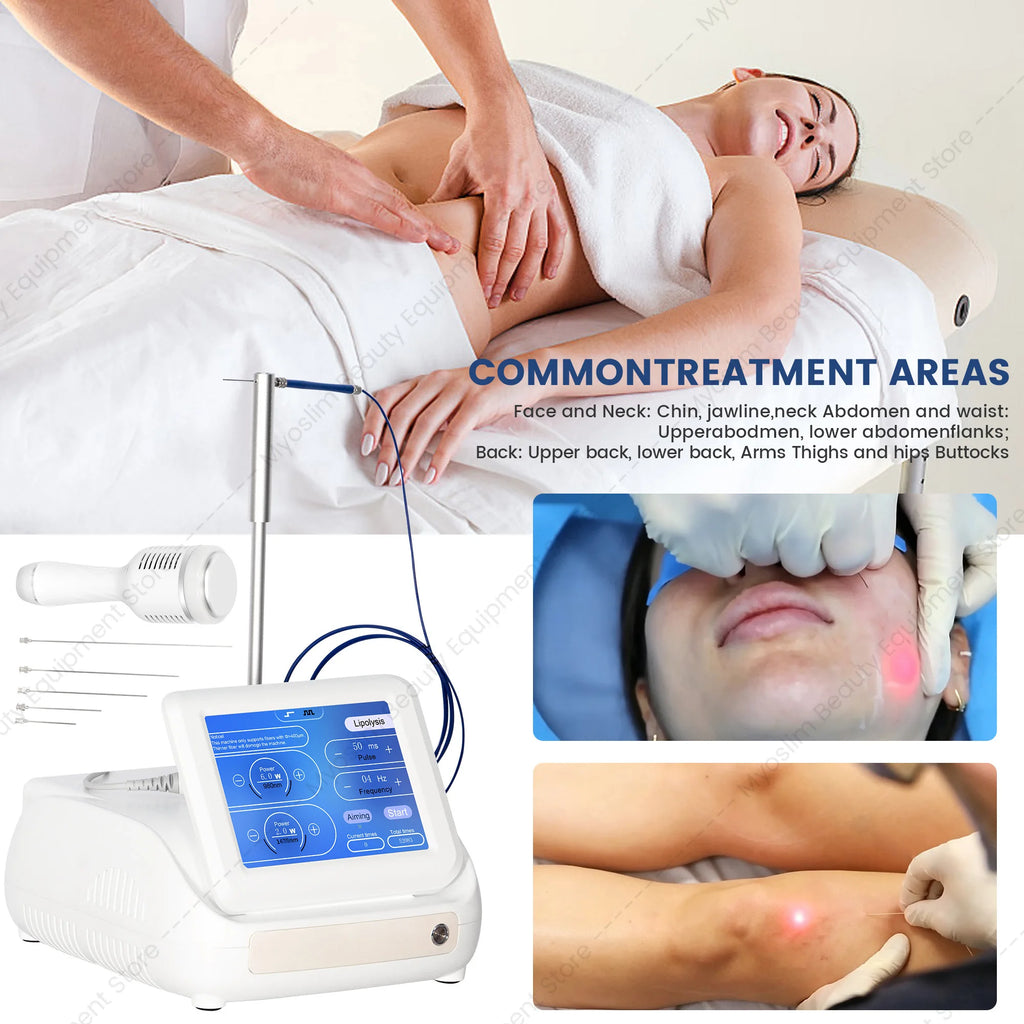 Máquina de lipólisis con endolasa láser 980+1470nm |   Disolución de grasa con fibra óptica, contorno corporal, tensado de la piel, eliminación vascular