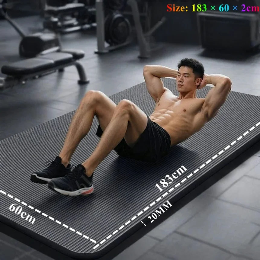 Tapete de Yoga para Ejercicio de 183x60cm, 20mm de Grosor, para Pilates en Interiores, Reducción de Ruido, Resistente a la Humedad, Antideslizante y Duradero