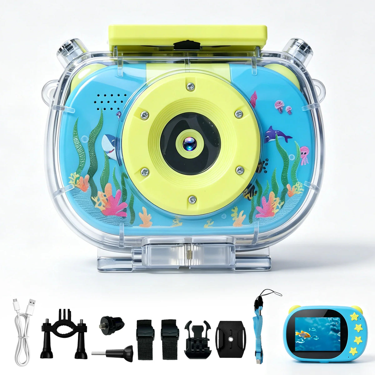 Cámara Sumergible para Niños, Digital 1080P con Zoom Digital 10X, Pantalla Fácil de Usar para Niños, Fotografía Digital a Prueba de Agua