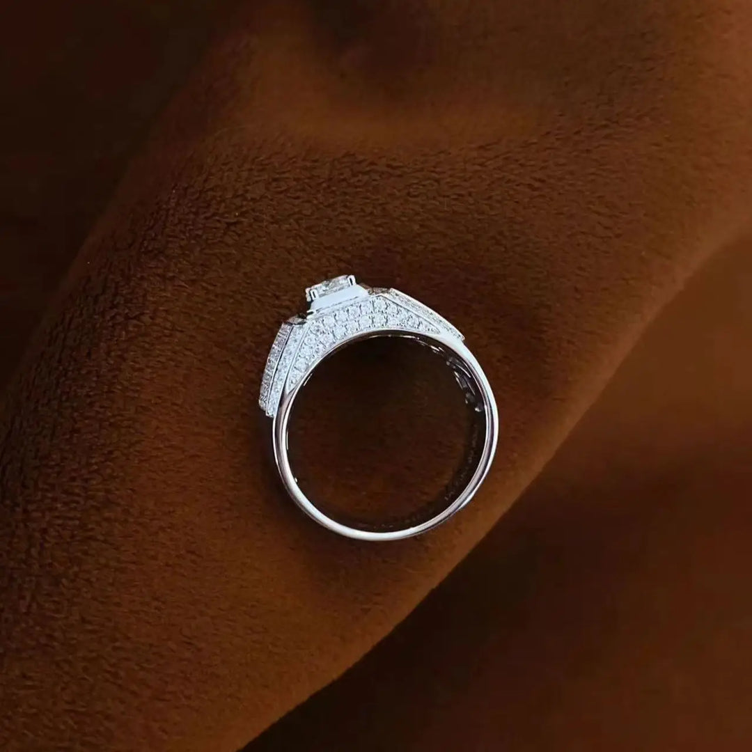 Anillo de Diamante Cultivado en Laboratorio con Corte Redondo, Certificado IGI, 0.50ct, D VS1, Oro Sólido de 18K, Anillo de Compromiso y Boda de Lujo para Hombre, Regalo para Él