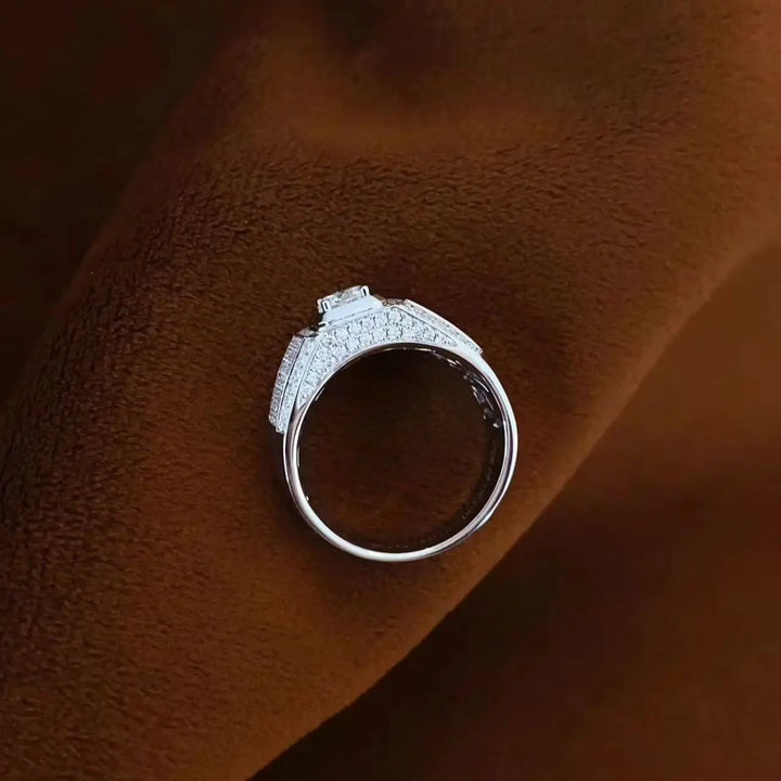 Anillo de Diamante Cultivado en Laboratorio con Corte Redondo, Certificado IGI, 0.50ct, D VS1, Oro Sólido de 18K, Anillo de Compromiso y Boda de Lujo para Hombre, Regalo para Él