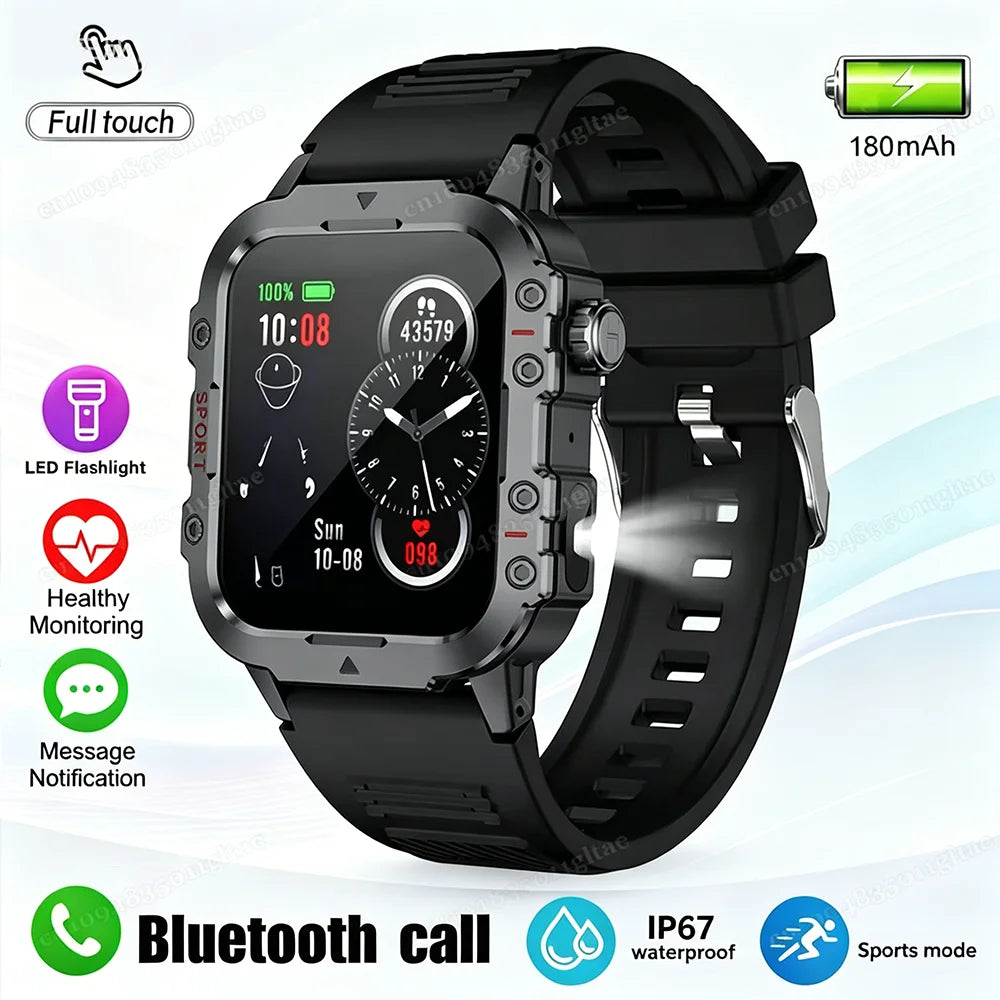2026 New Military-grade Smart Watch Men GPS Flashlight 3ATM Waterproof Watch Bluetooth Call 100+Sport Outdoor Smartwatch Pk Ht30