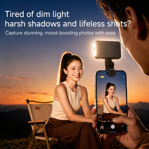 Mini Luz de Video LED de 5W, Luz de Relleno Portátil para Cámara de Teléfono, Vlog, Selfie, Transmisión en Vivo, 3 Niveles de Brillo, Soporte Hot Shoe para Fotografía