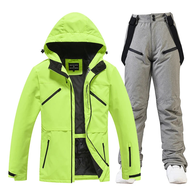 Conjunto de traje de esquí impermeable para hombre y mujer, traje de nieve, conjunto de chaqueta y pantalón de esquí, ropa de exterior, snowboard, en general