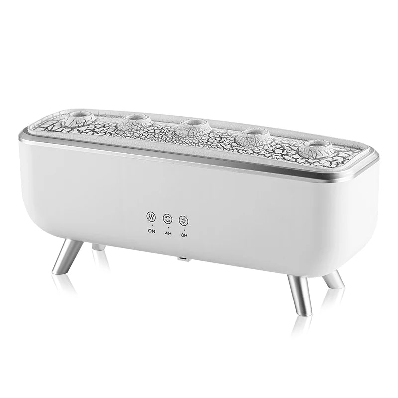 Humidificador con Simulación de Lava Volcánica, Iluminación de Colores, Difusor de Aroma, Control Remoto, 5 Boquillas, 2 Modos de Niebla, Medusas Danzantes