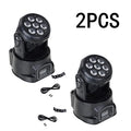 2 piezas de mini cabezal móvil LED Wash 7x12W RGBW 4 en 1 para discoteca, DJ y KTV, 12/16 canales DMX, luz de bola LED para escenario de 14 canales