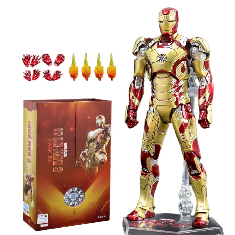 ZD Toys Iron Man figura de acción Mark 35 pargo rojo Iron Man MK 24 MK 22 MK 47 Tony Stark Ironman figura acción coleccionar juguete para regalo