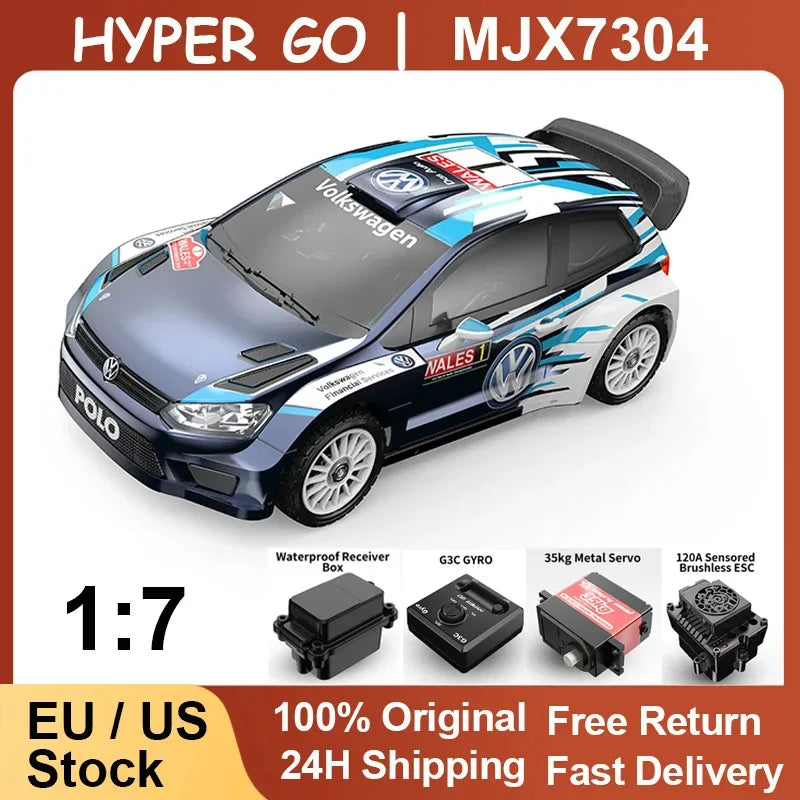 Auto a Control Remoto Hyper Go MJX 7304 WRC 7303 1/7, Auto de Derrape, Auto de Rally, Modelo de Auto de Rally con Tracción en las Cuatro Ruedas