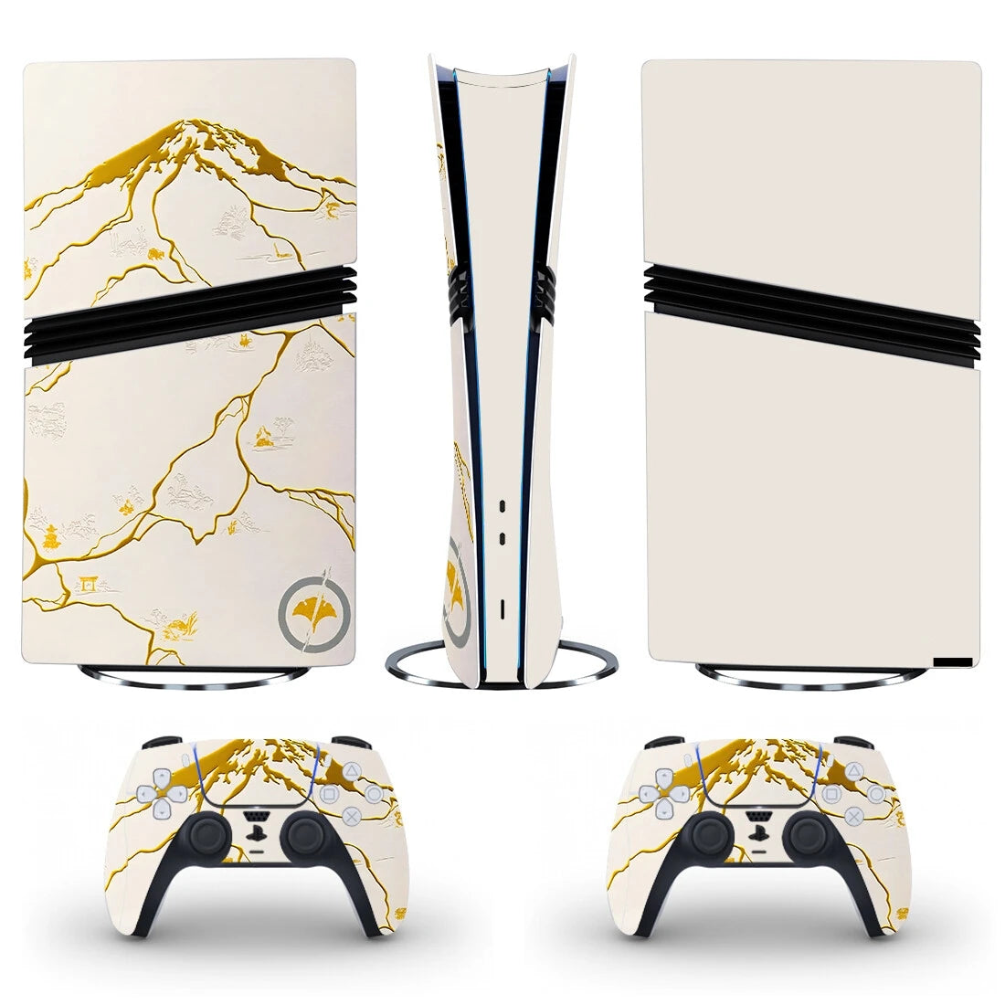 Adhesivo decorativo para consola PS5 Slim Digital, consola PS5 Fat con lector de discos y 2 controles, y vinilo para PS5 Pro con lector de discos