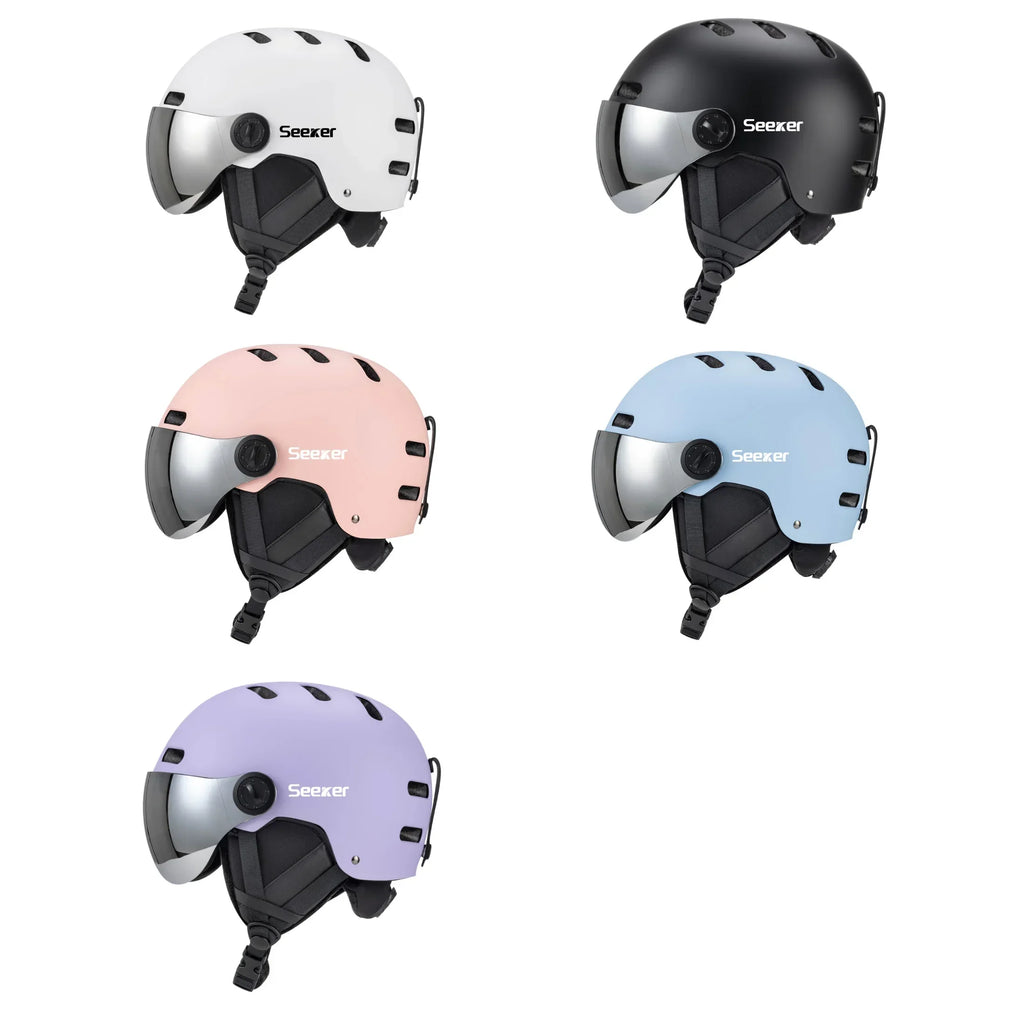 Casco de esquí Seeker con gafas Casco de nieve de invierno Deportes al aire libre Esquí alpino Casco de patinaje Casco de esquí para hombres y mujeres adultos