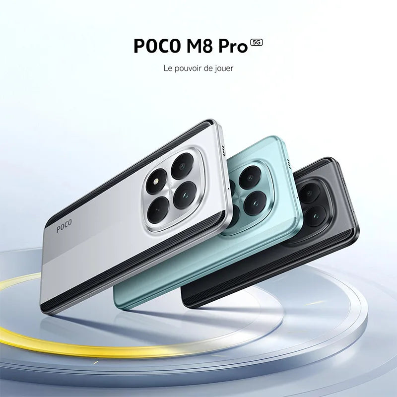 POCO M8 Pro 5G, NFC, pantalla AMOLED CrystalRes 1.5K de 6,83", Snapdragon® 7s Gen 4, cámara de 50 MP, batería de 6500 mAh, IP68