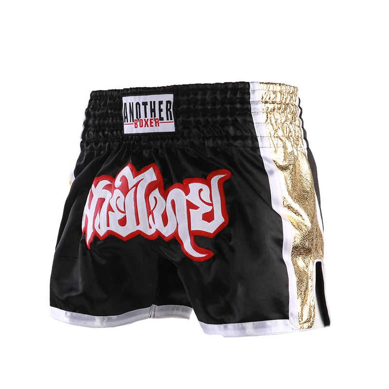 Pantalones Cortos de Muay Thai para Hombre, Mujer y Niños, Pantalones de Entrenamiento de Boxeo, Kickboxing, Bordados, para Gimnasio, Artes Marciales, Grappling, Ropa de Entrenamiento de MMA