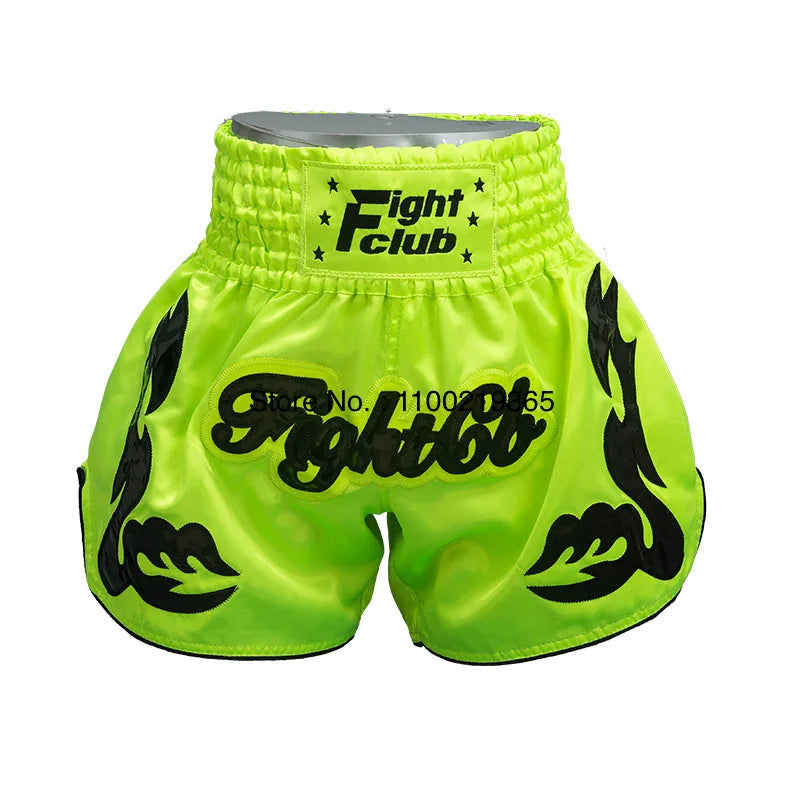 Pantalones cortos Muay Thai 2025, nuevos pantalones cortos de Kick Boxing para hombres, mujeres y niños, artes marciales Retro Thaiboxing Kickboxing Cage, pantalones de entrenamiento de lucha