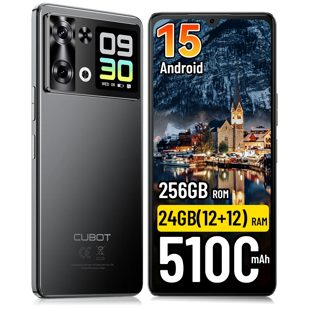 [Envío desde Polonia] Cubot P90 Smartphone Android 15 24(12+12)GB + 256GB 6.88" 120Hz 64MP 5100mAh Teléfono móvil NFC Huella dactilar