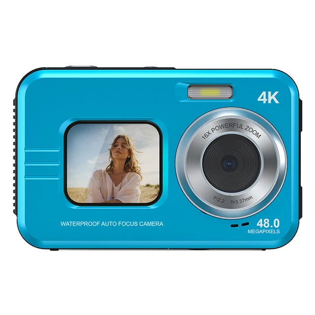 Cámara de vídeo de 2,7 pulgadas, 48 MP, resistente al agua, cámara de alta definición 2,7 K, pantalla Dual, Zoom 16X para deportes al aire libre, cámara Digital de buceo
