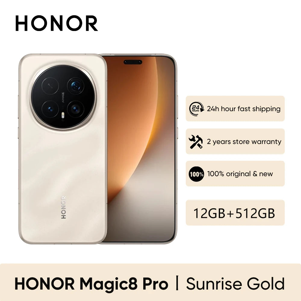 Smartphone Honor Magic 8 Pro 5G Versión Global Snapdragon 8 Elite Gen 5 200MP Aimage 7100mAh 100W OLED 6.71'' NFC eSIM Teléfono Honor
