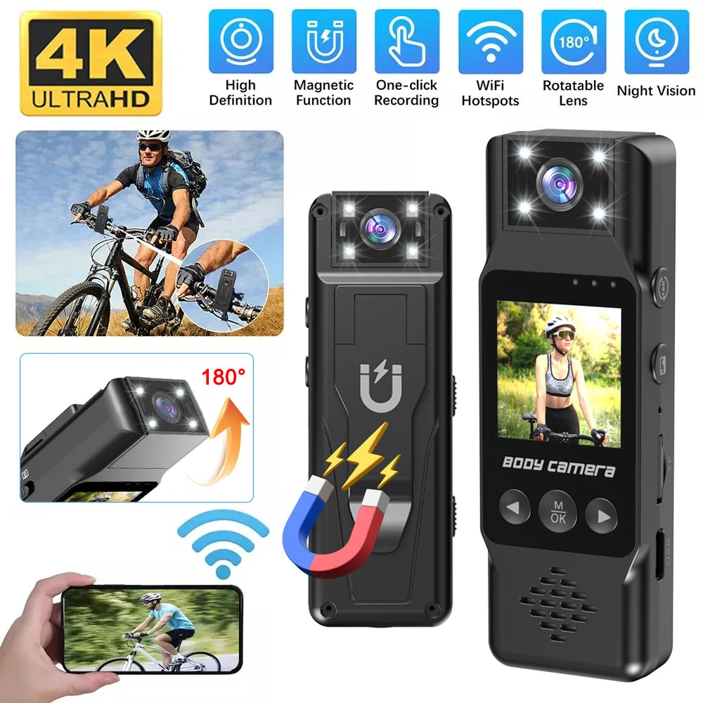 Mini cámara portátil Wifi de 1080P, grabadora de vídeo Digital usada, policía, visión nocturna, cámara corporal, videocámara en miniatura infrarroja