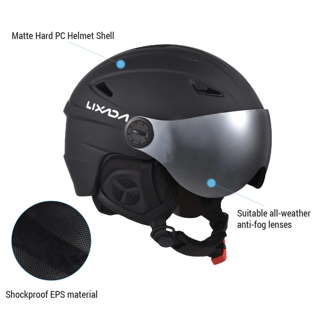 Casco de esquí, equipo de protección para snowboard, equipo de seguridad para deportes de invierno, casco para deportes de nieve.