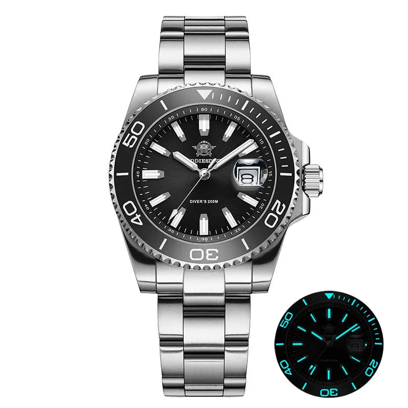 Relojes de cuarzo ADDIESDIVE nuevos de 41 mm, acero inoxidable 316L, superluminosos, resistentes al agua 20 bares, reloj para hombre con calendario AD2510