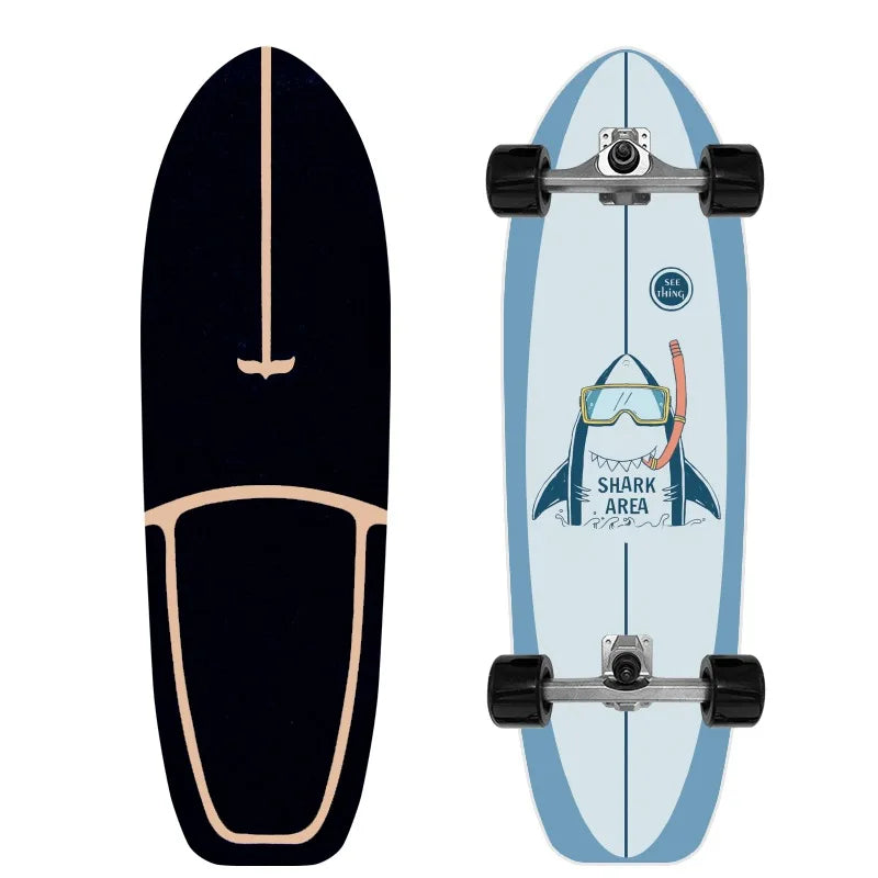 Surf Land Skateboard Arce Single Kick Carving Cruiser Skate Board Longboard Pumping Cool Side Sport Street Gym al aire libre