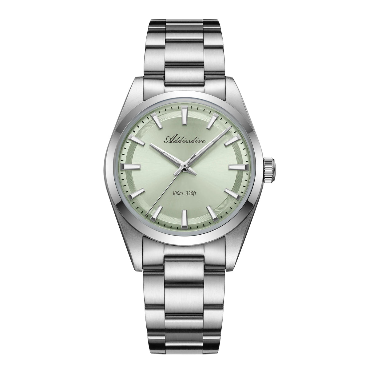 Reloj de cuarzo casual de negocios para hombre ADDIESDIVE, luminiscencia BGW9, resistente al agua 100M, reloj de vestir de acero inoxidable para uso diario en oficina, 36mm