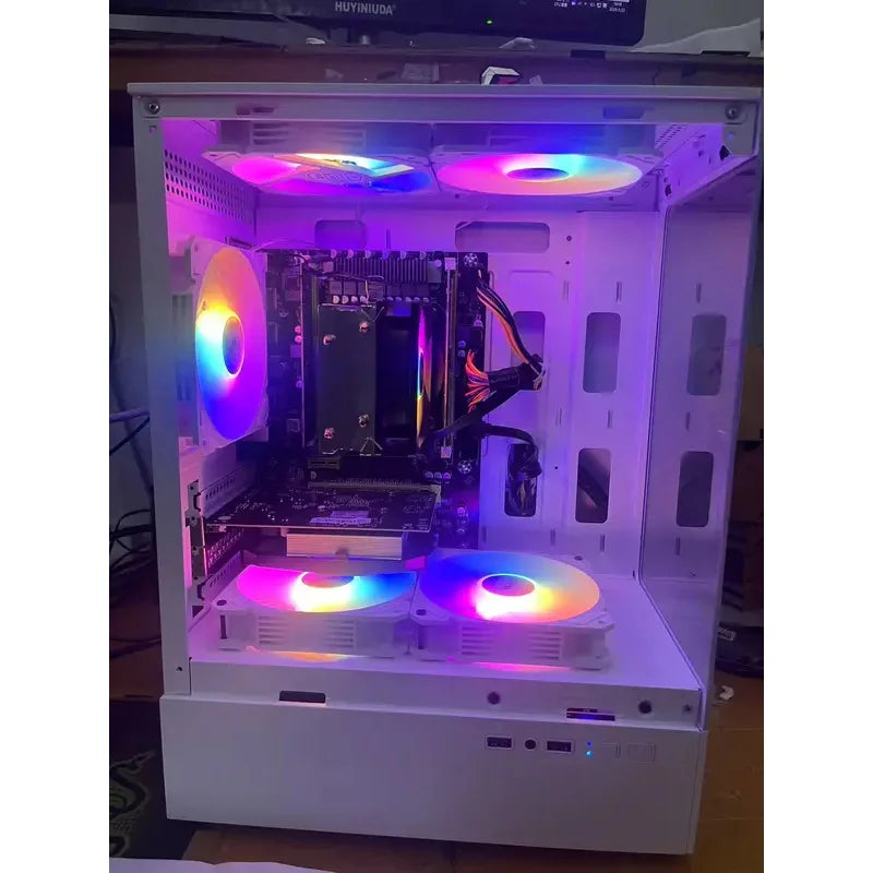 PC para juegos AOTESIER con procesador Core i7-4790/SSD de 512 GB/RAM de 16 GB 3200 MB DDR3/Windows 11 Gráficos HD 4600/blanco
