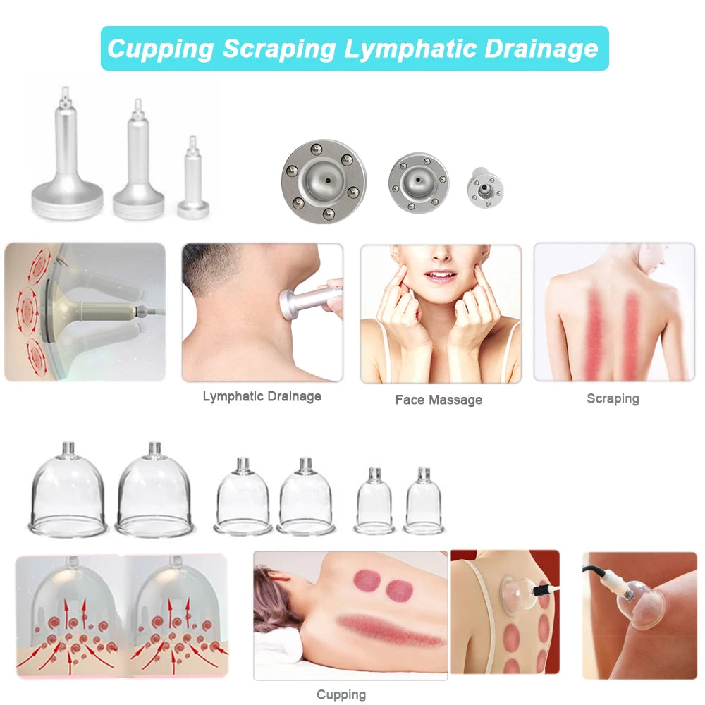 Máquina de terapia de masaje al vacío, bomba de agrandamiento, levantamiento de senos, moldeador de cuerpo, taza de masaje, equipo de belleza reafirmante y levantador