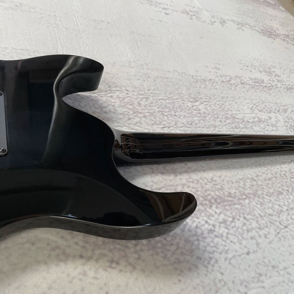 Guitarra Eléctrica Negra KH202 de 24 Trastes, Pastilla Pasiva, Personalizada de 6 Cuerdas con Floyd, Envío Rápido