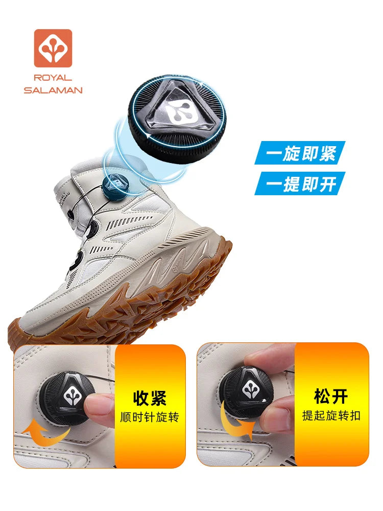 Botas de Nieve para Exteriores SALAMAN 2026, Zapatos de Senderismo para Hombre, Botas Impermeables para Mujer, Zapatillas de Trekking, Botas de Esquí Cálidas de Lana de Caña Alta para Invierno