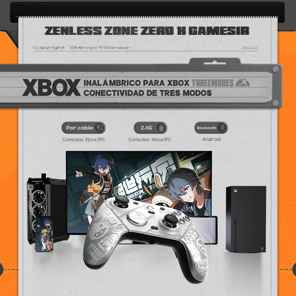 Gamesir G7 Pro Zenless Zone Zero ZZZ Mando inalámbrico para PC, Xbox, Bluetooth, Gamepad para Xbox Series S X One, Pack de lujo