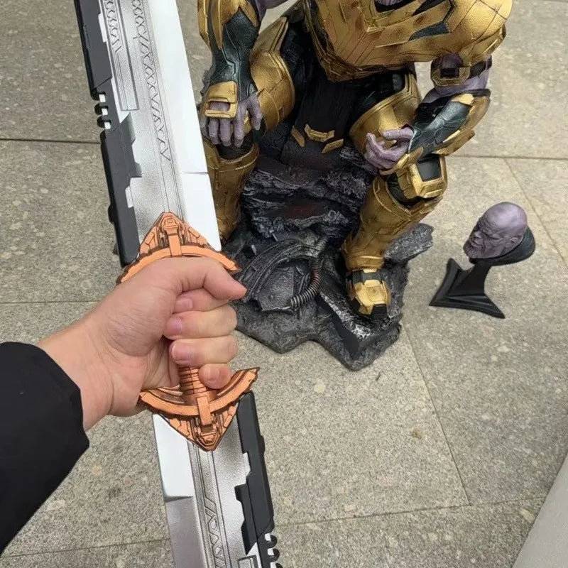 1/4 Figura de Los Vengadores Thanos en postura sentada, modelo de anime de resina con succión magnética, adorno de escritorio, decoraciones, juguetes para niños