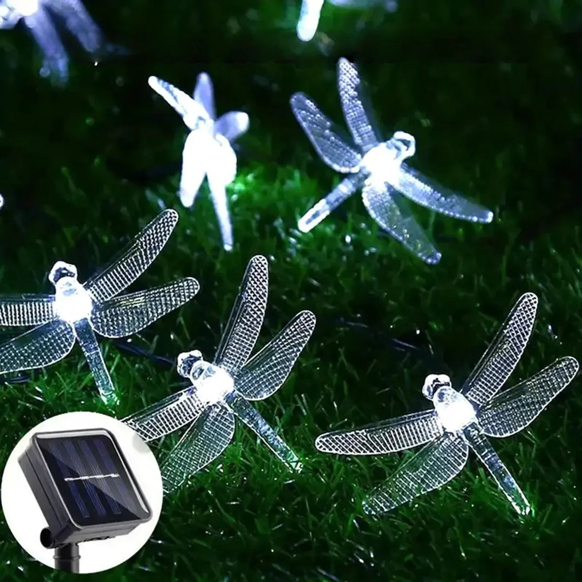 5m/6m Dragonfly Solar String Lights Outdoor Waterproof 8 Modes Dragonfly Fairy Lights For Home Patio Garden Wedding Xmas Decor
