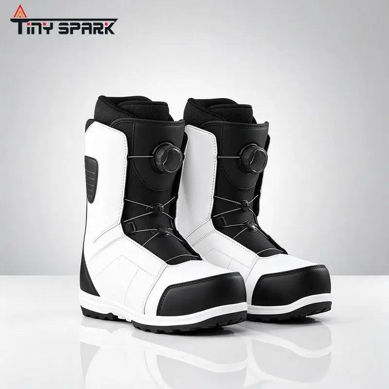 Botas de esquí de acero con suela antideslizante, de uso rápido, para hombre y mujer, cálidas e impermeables, con revestimiento para adultos.