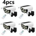 Luces solares con sensor de movimiento para exteriores, 2000 lúmenes, 77 LED, luz LED solar con sensor de movimiento, cámara de seguridad inalámbrica, focos para exteriores