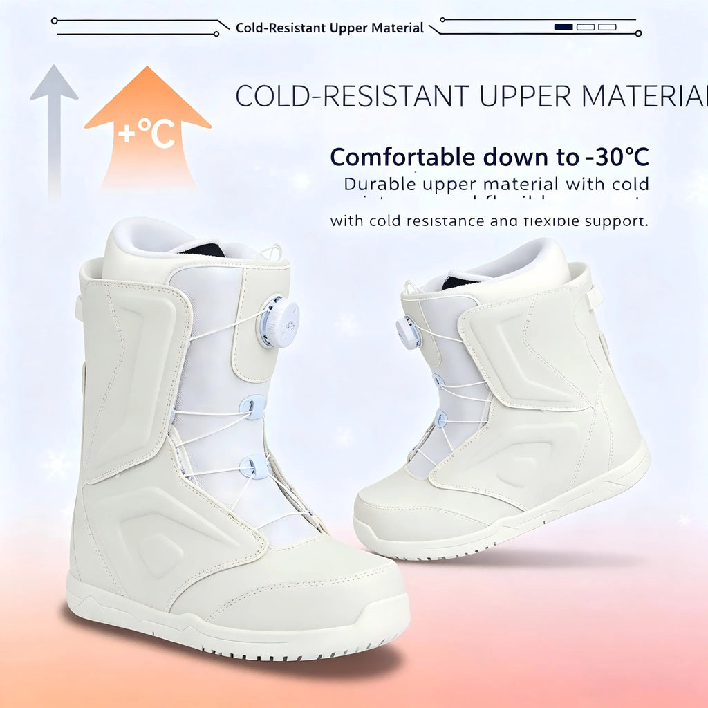 Botas de Snowboard de Invierno, Impermeables, Cálidas, FITGO Dial 36-45, para Principiantes e Intermedios, Todoterreno, Gruesas, Antideslizantes, para Nieve