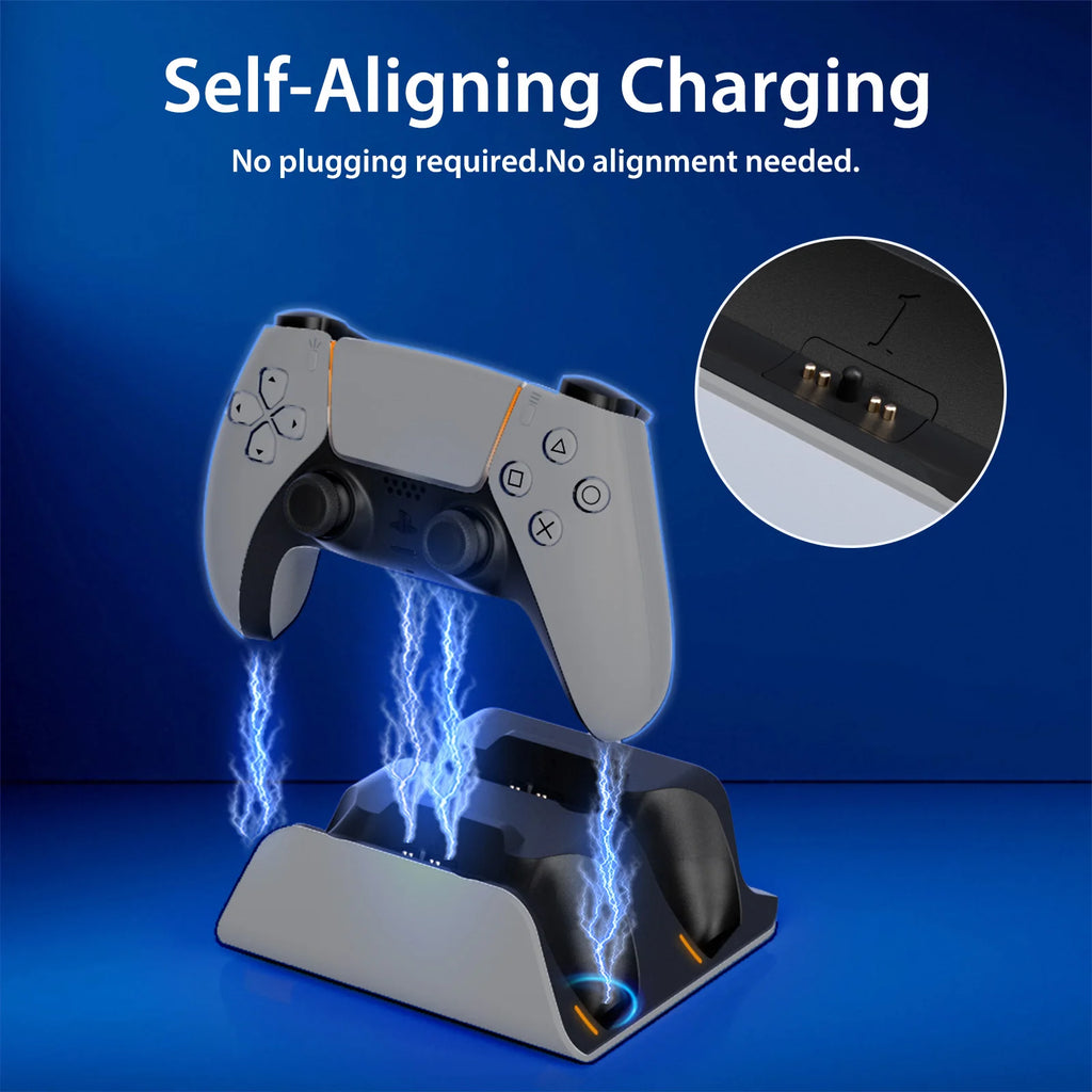 Base de carga rápida para mandos de PS5, estación de carga inalámbrica dual para mandos de PlayStation 5, accesorios para base de carga