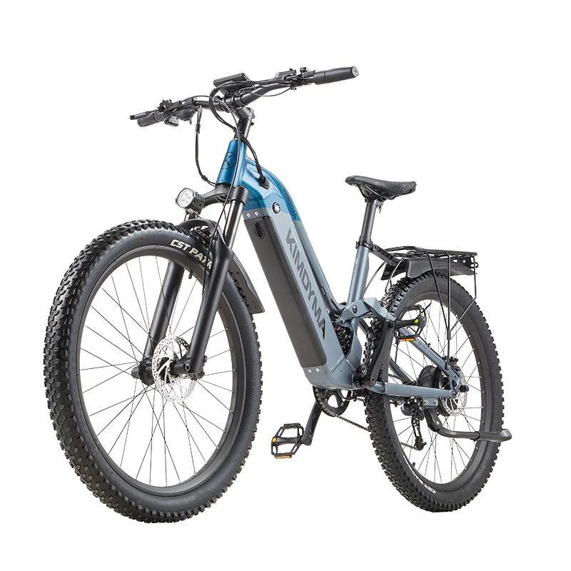 Bicicleta eléctrica de montaña KIMDYMA K02, batería extraíble de 48V 20AH, cuadro de aleación de aluminio, neumáticos todoterreno de 27.5*2.8, frenos hidráulicos, sensor de par, bicicleta eléctrica para ciudad y todoterreno.