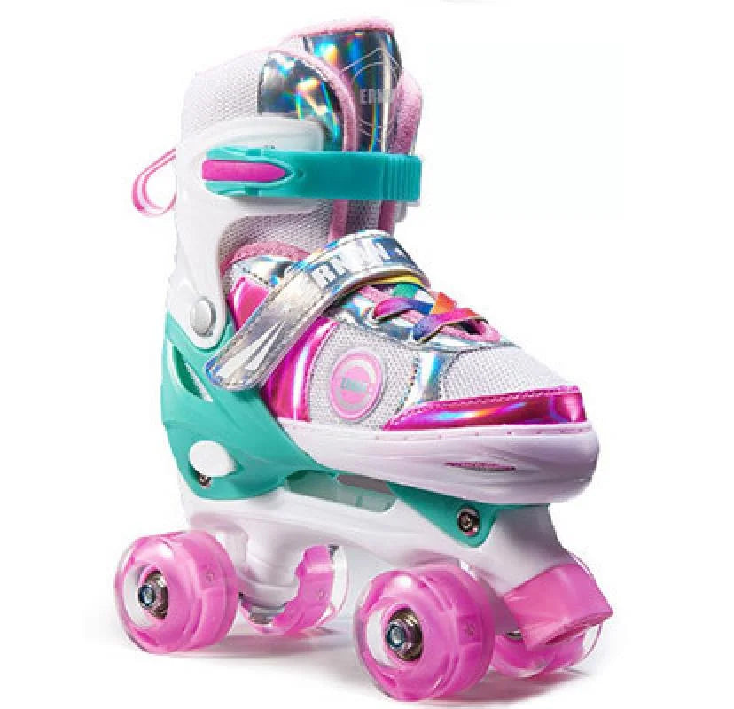 Patines de 4 ruedas de doble fila para niños, zapatos de patinaje en línea al aire libre, zapatos de entrenamiento de pista de hielo, tamaño ajustable