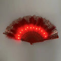 Abanicos con luces LED, plumas luminosas y disfraces para bailes, fiestas religiosas, presentaciones, bares, el hogar y Halloween.