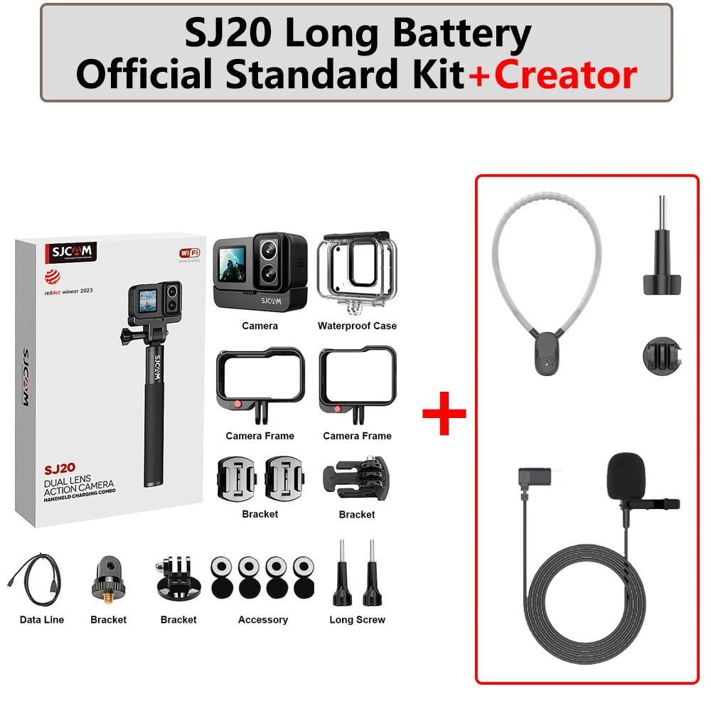 Cámara de Acción SJCAM SJ20 Impermeable con WiFi 5G para Motociclismo, Ciclismo y Viajes por Carretera, Aventuras Diurnas y Nocturnas, Cámara Creator