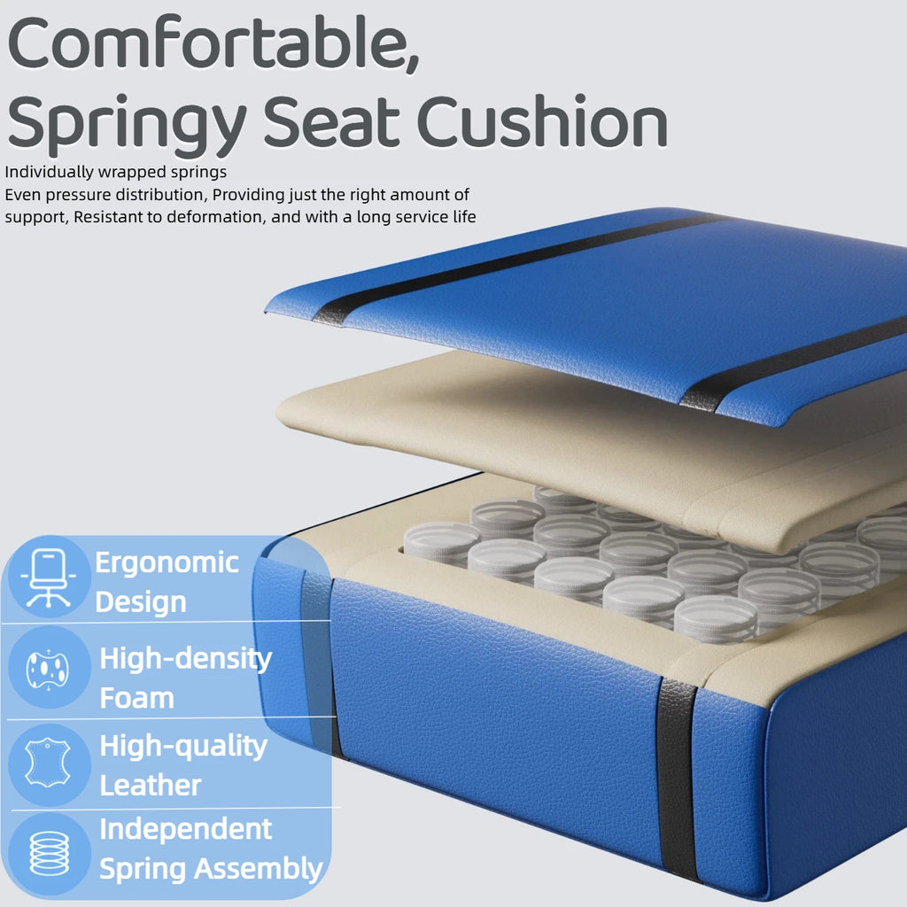Cojín de asiento de espuma para silla gaming con textura azul y beige