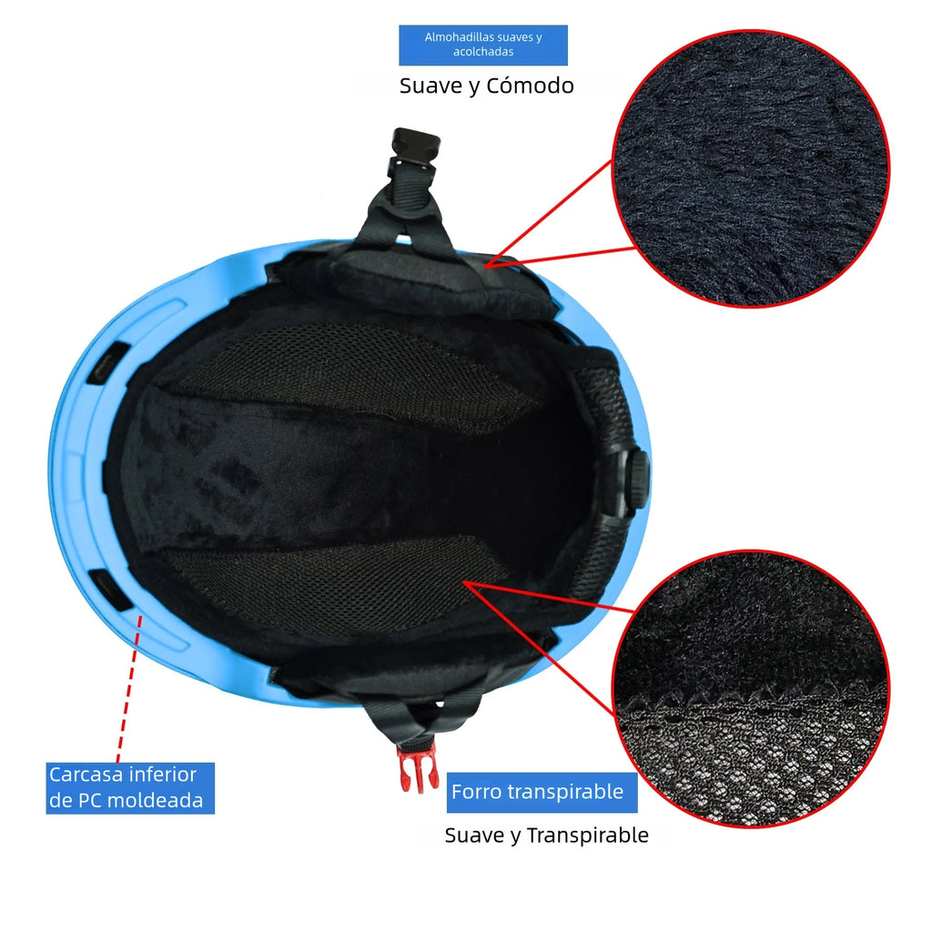 Casco de esquí - Casco de snowboard para adultos y jóvenes - Casco de nieve con carcasa de PC y espuma EPS, casco deportivo para nieve Casco de snowboard